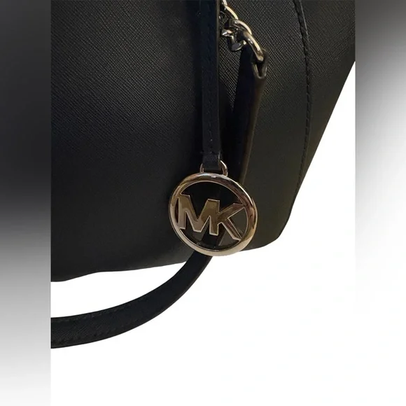 Michael Kors Jet Set Travel Large Saffiano Leather Chain Shoulder Tote Dark Navy - Picture 4 of 11